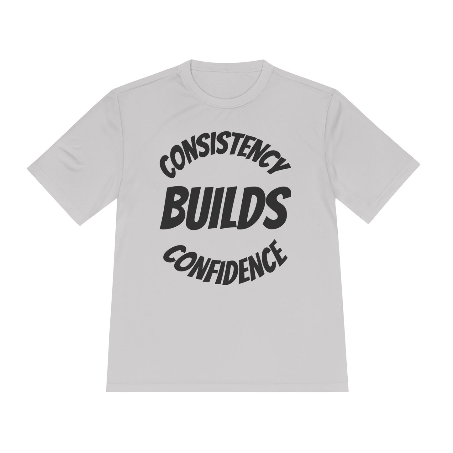 Motivational Fitness Tee - Consistency Builds Confidence, Workout Shirt, Sportswear, Activewear, Unisex Apparel - HustleHealthShop
