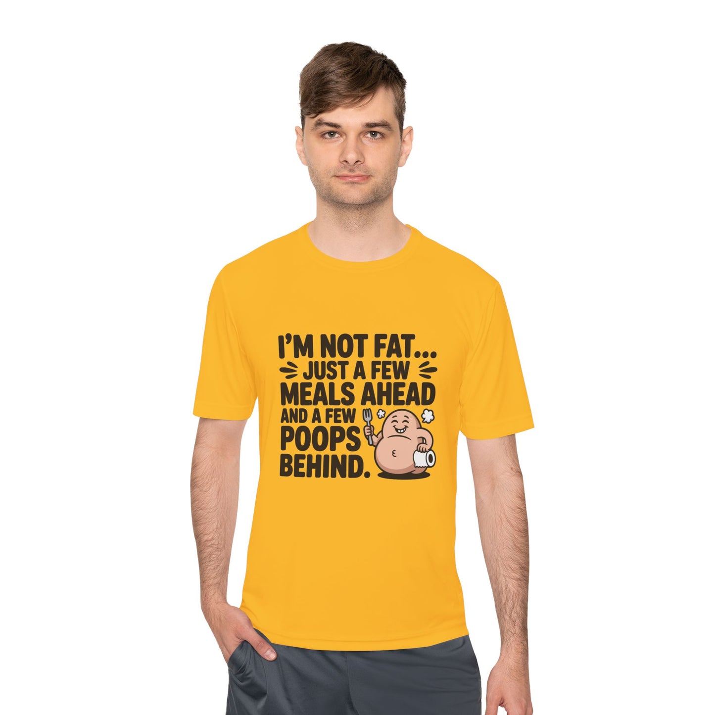 "I'M NOT FAT "Funny Moisture-Wicking Tee - Humor Shirt for Gym Goers, Gift for Fitness Lovers, Casual Wear, Workout Apparel, Comfy Activewear