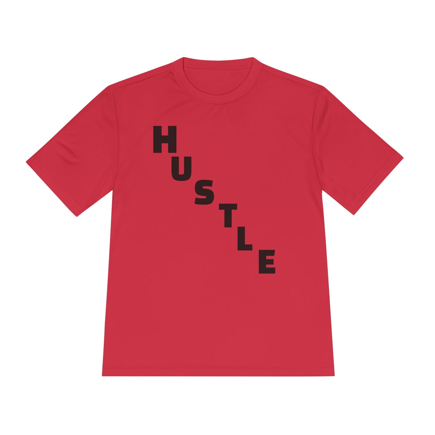 Hustle Unisex Moisture Wicking Tee, Workout Shirt, Athletic Wear, Gift for Fitness Enthusiasts, Motivational Tee, Casual Activewear