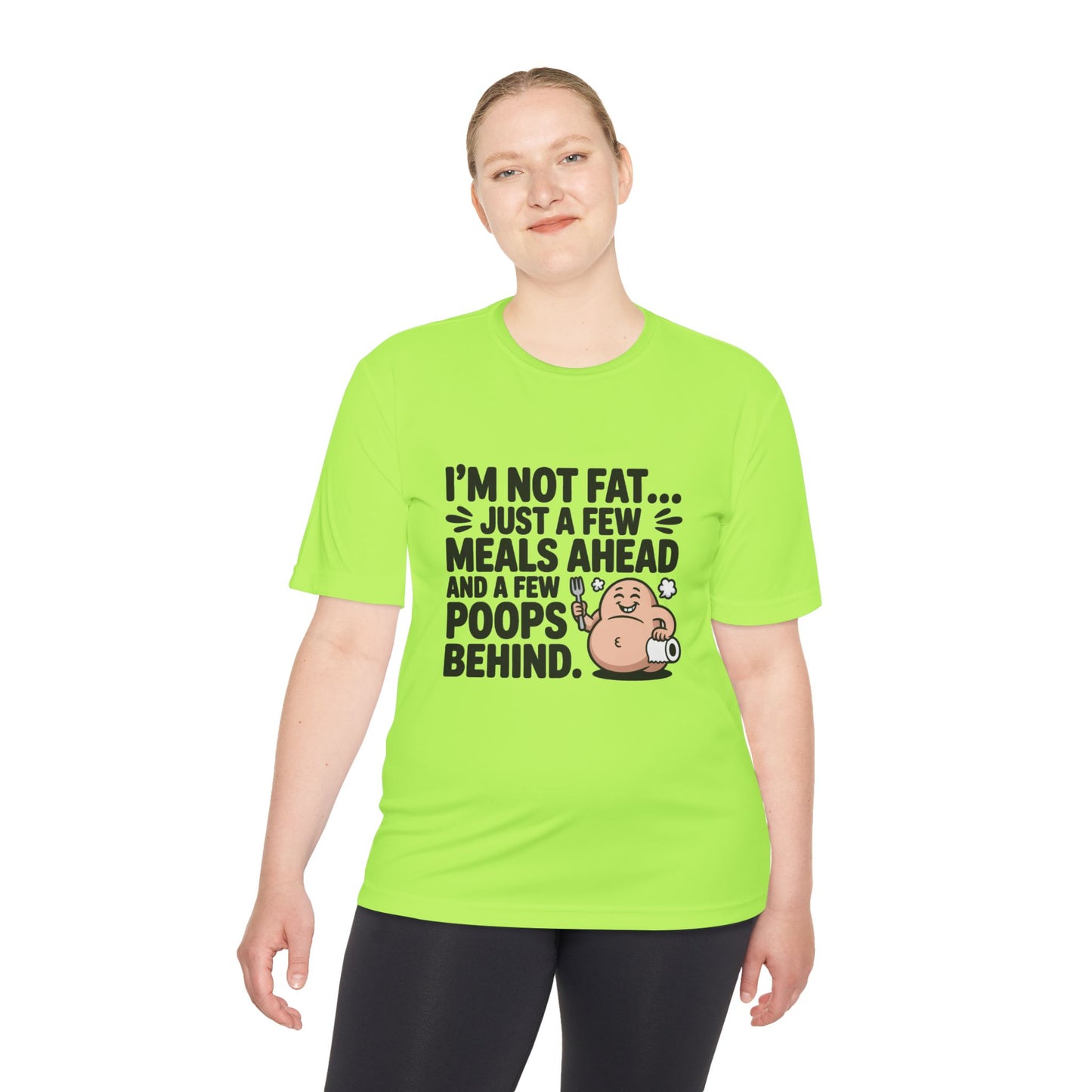 "I'M NOT FAT "Funny Moisture-Wicking Tee - Humor Shirt for Gym Goers, Gift for Fitness Lovers, Casual Wear, Workout Apparel, Comfy Activewear