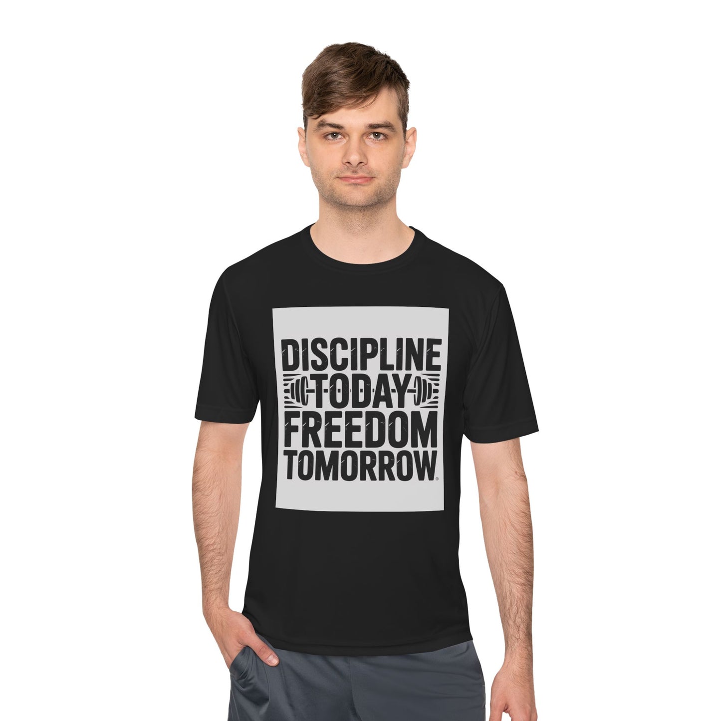 Discipline Today Freedom Tomorrow Motivational Workout Tee for Fitness Enthusiasts, Gym Wear, Inspiration Tee, Workout Top, Fitness Gift, Active Lifestyle Shirt
