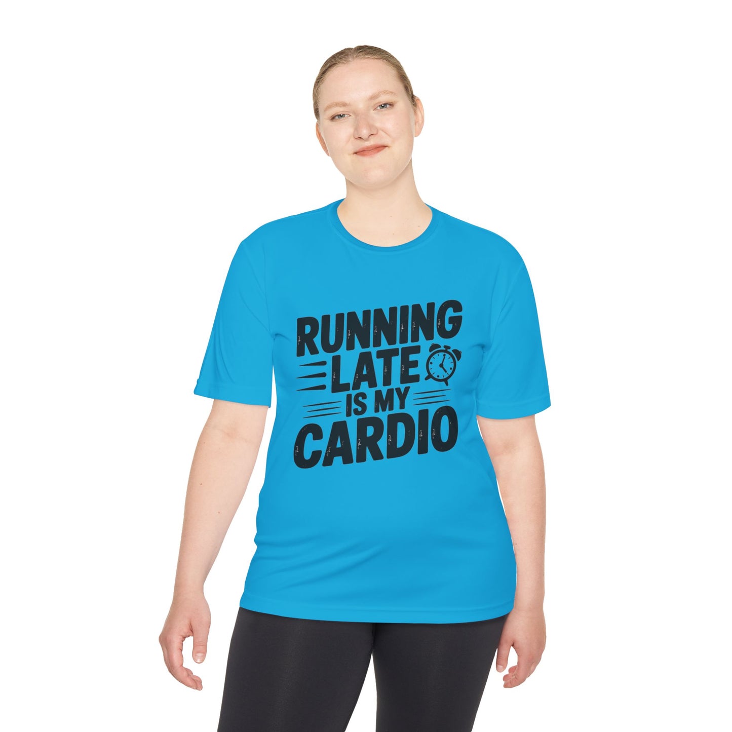 Funny Running Late Tee, Sports T-Shirt, Workout Top, Gift for Runners, Humorous Exercise Apparel