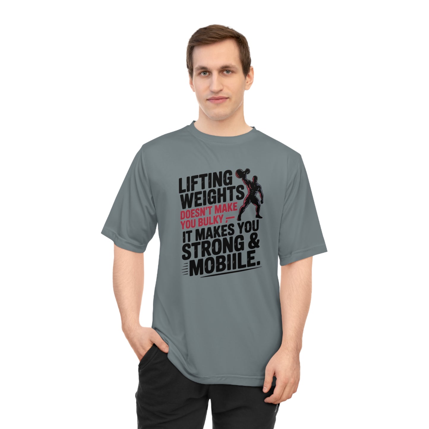 "Lifting Weights" Performance Workout T-Shirt | Gym Wear, Athleisure, Fitness Gift, Active Lifestyle, Exercise Apparel