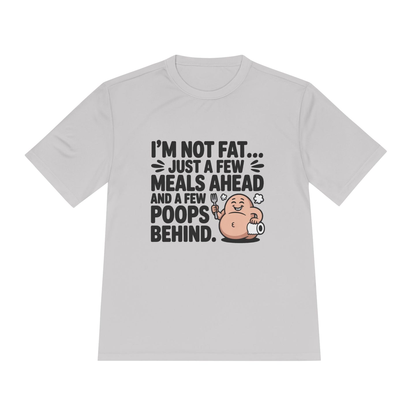 "I'M NOT FAT "Funny Moisture-Wicking Tee - Humor Shirt for Gym Goers, Gift for Fitness Lovers, Casual Wear, Workout Apparel, Comfy Activewear