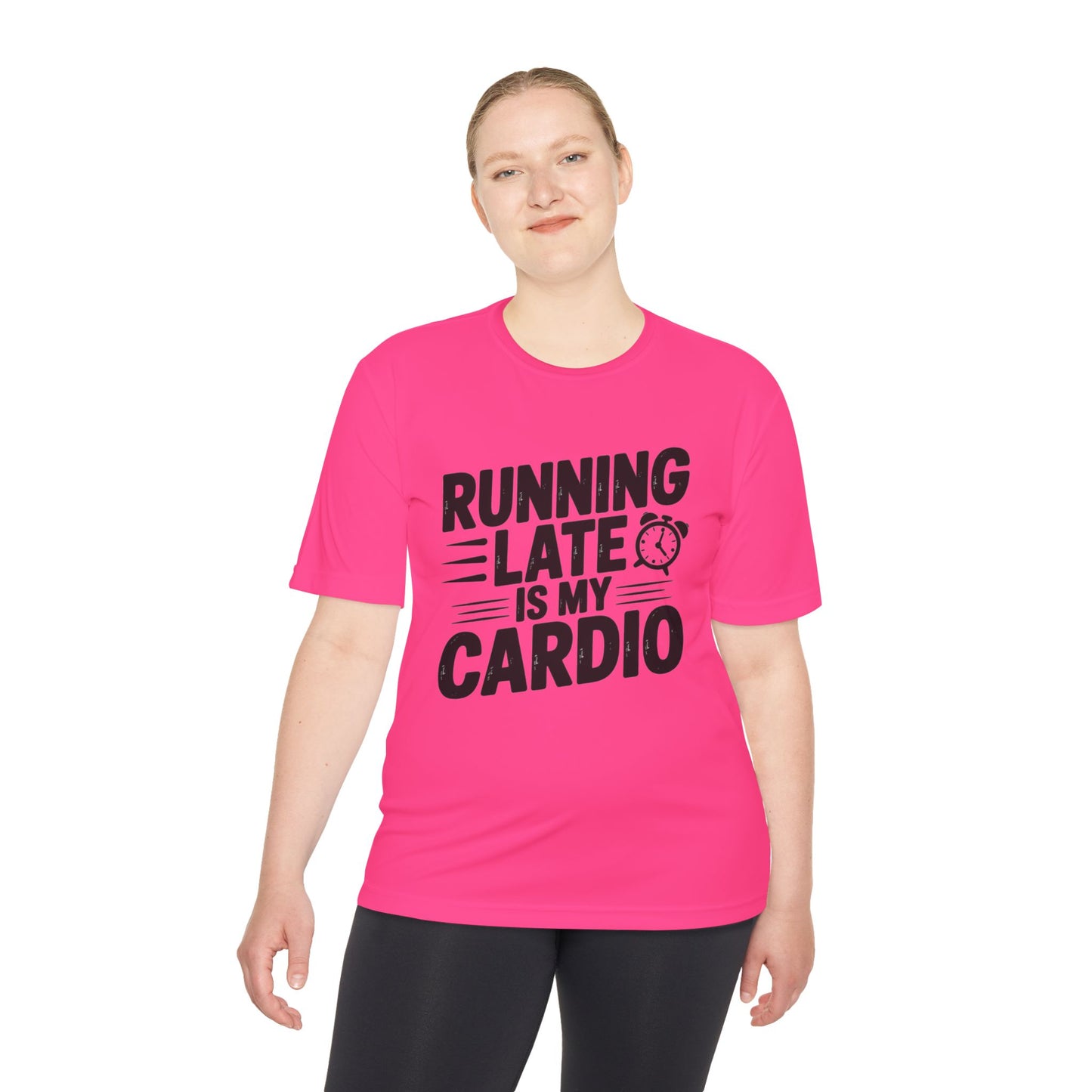 Funny Running Late Tee, Sports T-Shirt, Workout Top, Gift for Runners, Humorous Exercise Apparel