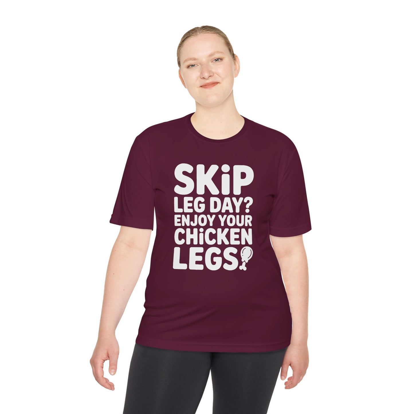 Skip Leg Day? Funny Unisex Tee, Workout Humor Shirt, Fitness Gift, Gym Apparel, Moisture Wicking T-Shirt for Fitness Lovers