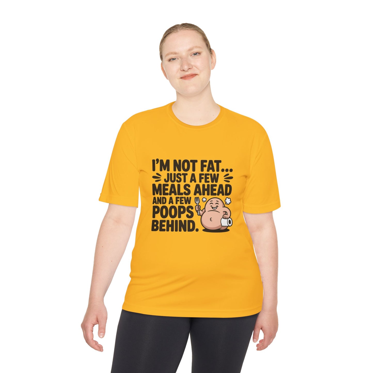 "I'M NOT FAT "Funny Moisture-Wicking Tee - Humor Shirt for Gym Goers, Gift for Fitness Lovers, Casual Wear, Workout Apparel, Comfy Activewear