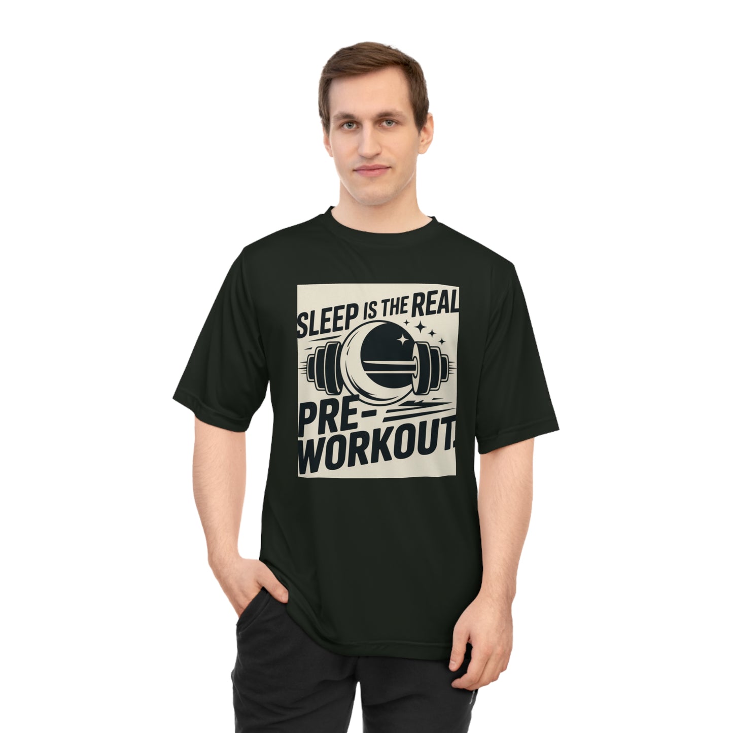 Sleep is The Real Pre-Workout with Background Unisex Zone Performance T-shirt - HustleHealthShop
