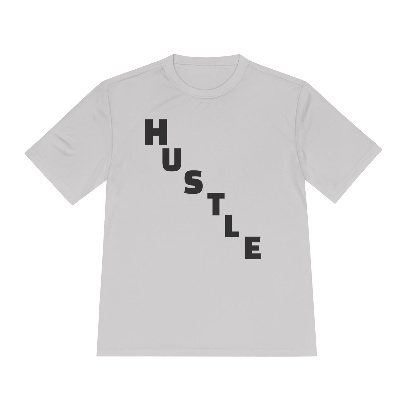 Hustle Unisex Moisture Wicking Tee, Workout Shirt, Athletic Wear, Gift for Fitness Enthusiasts, Motivational Tee, Casual Activewear