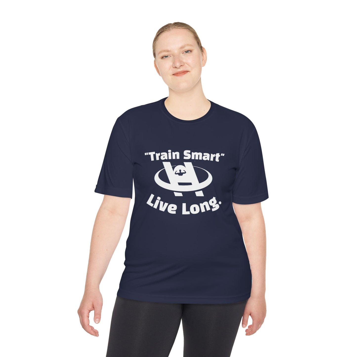 Unisex Moisture Wicking Fitness Tee - TRAIN SMART , LIVE LONG. Stay Cool, Exercise Shirt, Gym Apparel, Workout Top, Activewear - HustleHealthShop