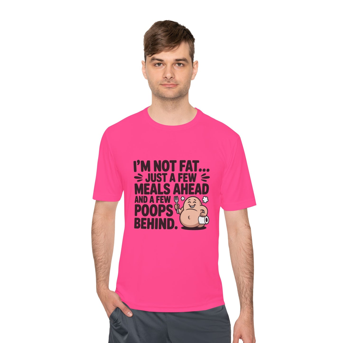 "I'M NOT FAT "Funny Moisture-Wicking Tee - Humor Shirt for Gym Goers, Gift for Fitness Lovers, Casual Wear, Workout Apparel, Comfy Activewear