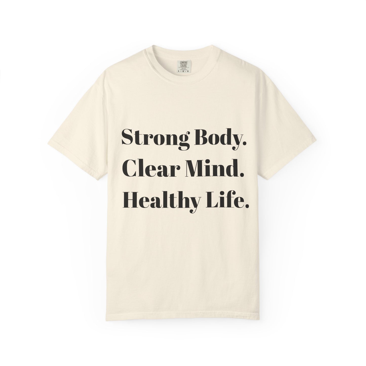 Unisex Motivational T-Shirt with Motivational Quotes Strong Body Clear Mind Healthy Life | Fitness, Wellness, Lifestyle Gift, Gym Wear, Everyday Comfort - HustleHealthShop
