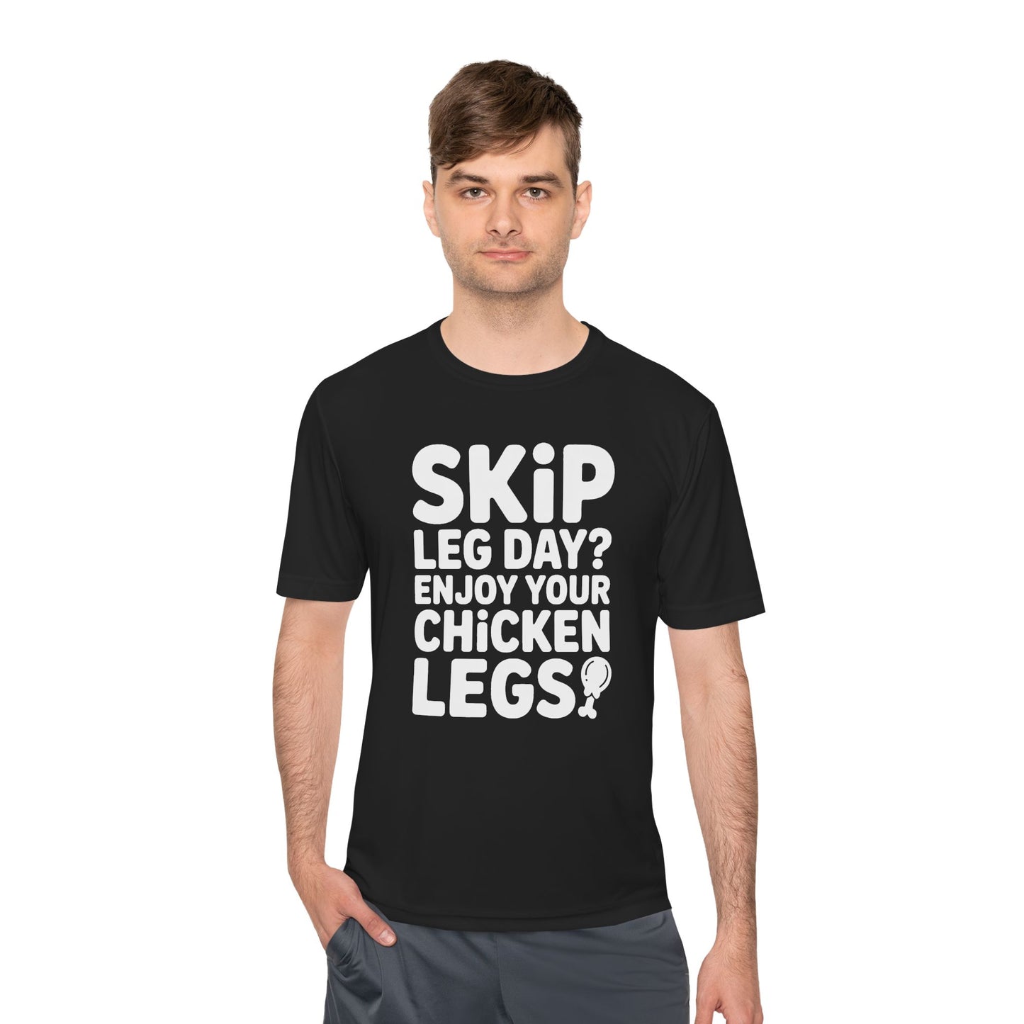 Skip Leg Day? Funny Unisex Tee, Workout Humor Shirt, Fitness Gift, Gym Apparel, Moisture Wicking T-Shirt for Fitness Lovers