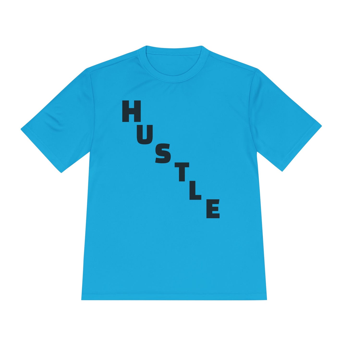 Hustle Unisex Moisture Wicking Tee, Workout Shirt, Athletic Wear, Gift for Fitness Enthusiasts, Motivational Tee, Casual Activewear