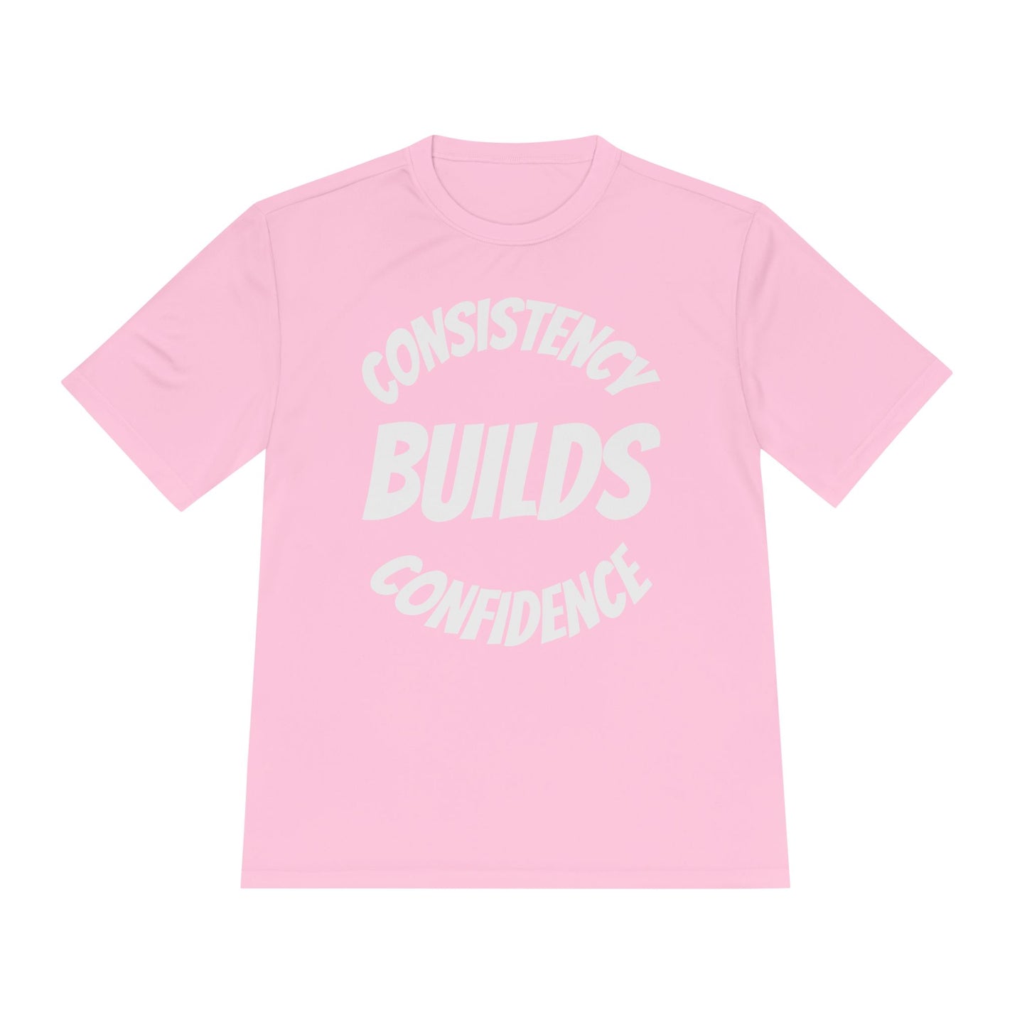Confidence Build Moisture Wicking Tee, Consistency Builds Confidence | Athletic T-Shirt | Gym Wear | Fitness Apparel | Workout Gear | Motivational Shirt - HustleHealthShop
