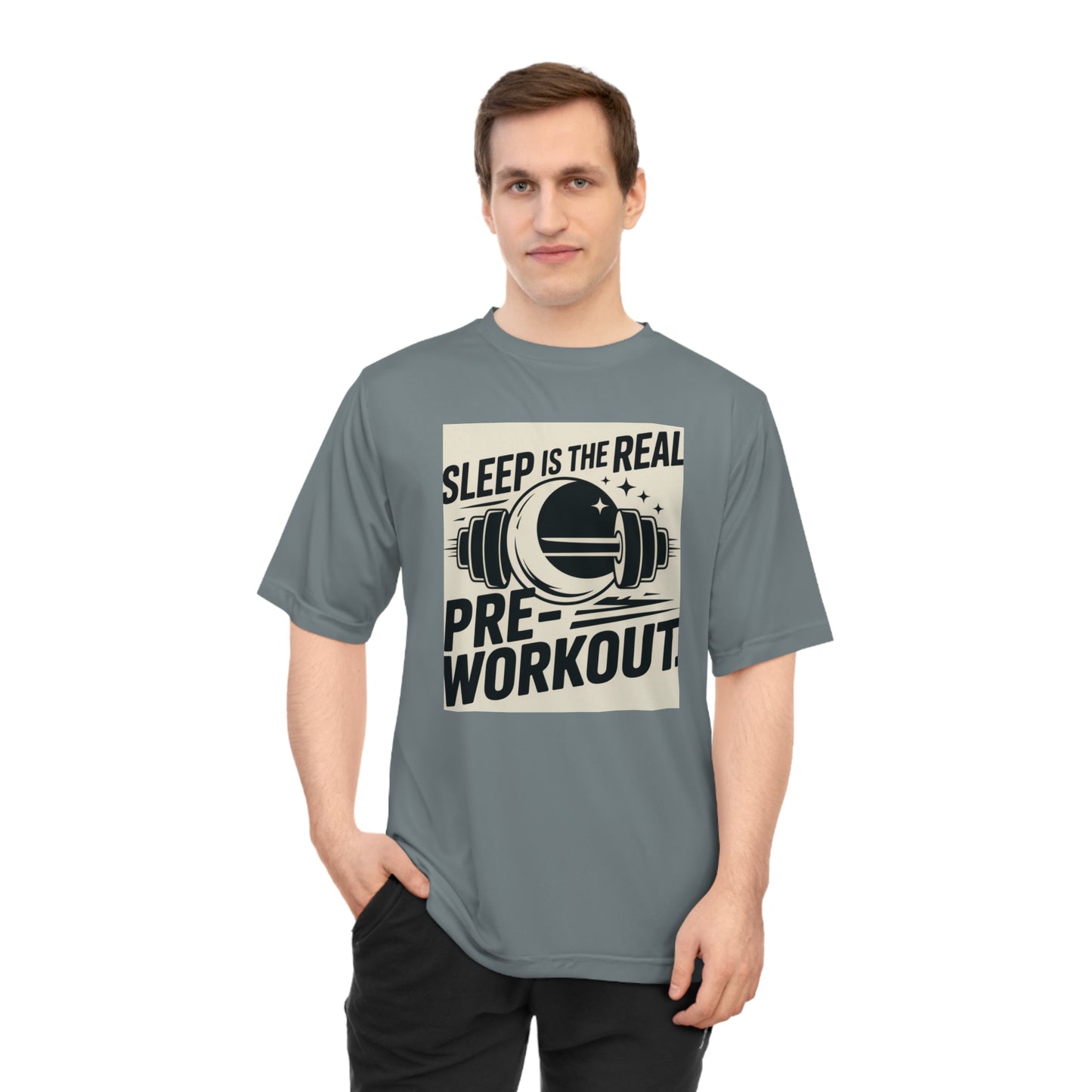 Sleep is The Real Pre-Workout with Background Unisex Zone Performance T-shirt - HustleHealthShop