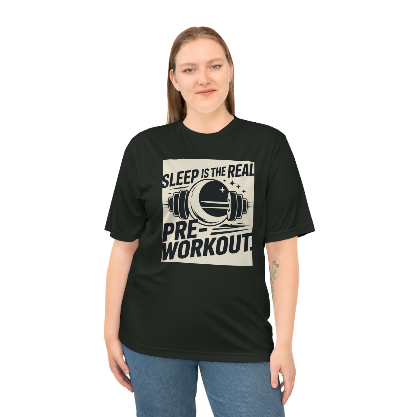 Sleep is The Real Pre-Workout with Background Unisex Zone Performance T-shirt - HustleHealthShop