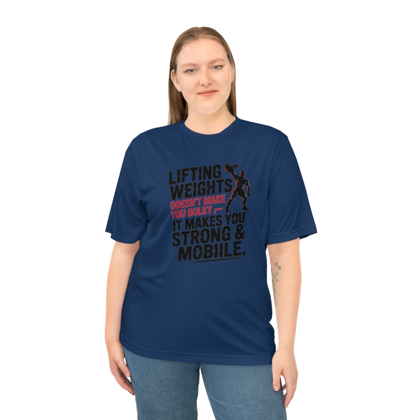 "Lifting Weights" Performance Workout T-Shirt | Gym Wear, Athleisure, Fitness Gift, Active Lifestyle, Exercise Apparel