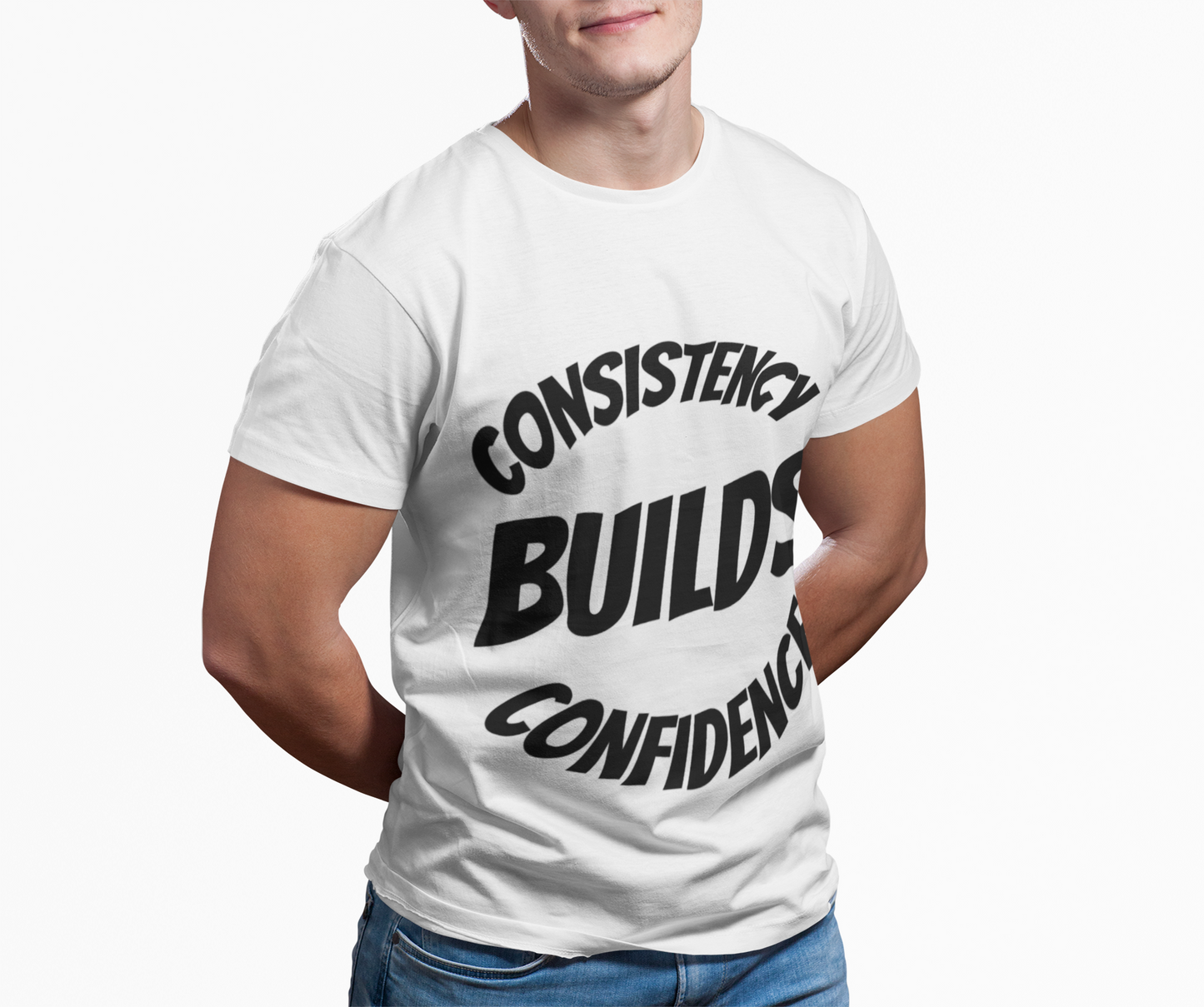 Motivational Fitness Tee - Consistency Builds Confidence, Workout Shirt, Sportswear, Activewear, Unisex Apparel - HustleHealthShop