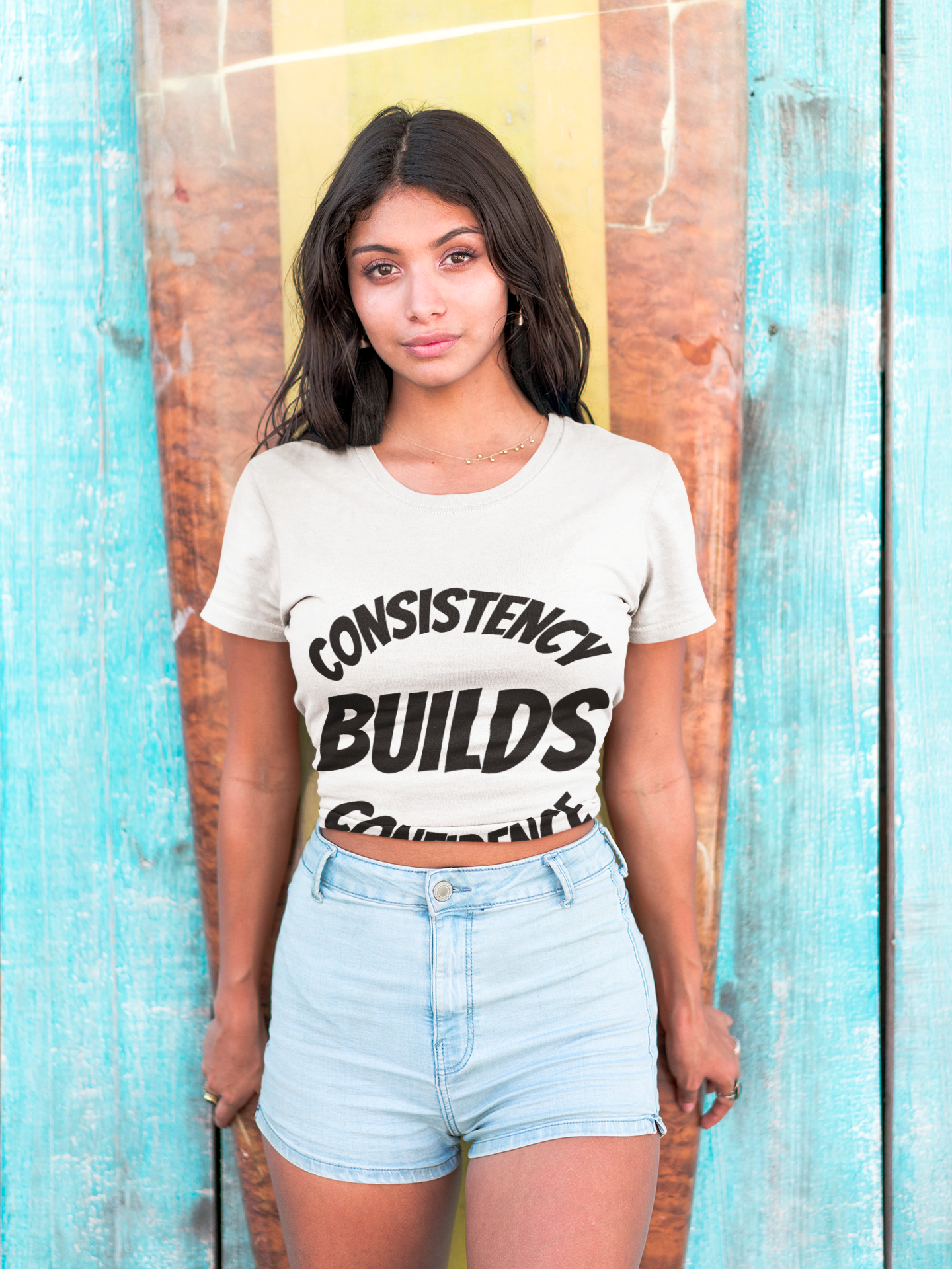 Motivational Fitness Tee - Consistency Builds Confidence, Workout Shirt, Sportswear, Activewear, Unisex Apparel - HustleHealthShop