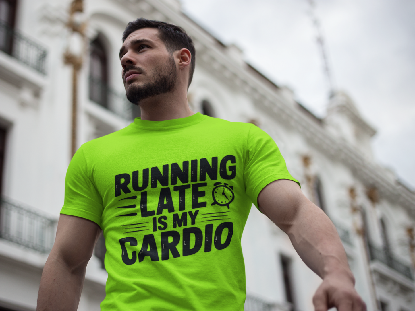 Funny Running Late Tee, Sports T-Shirt, Workout Top, Gift for Runners, Humorous Exercise Apparel