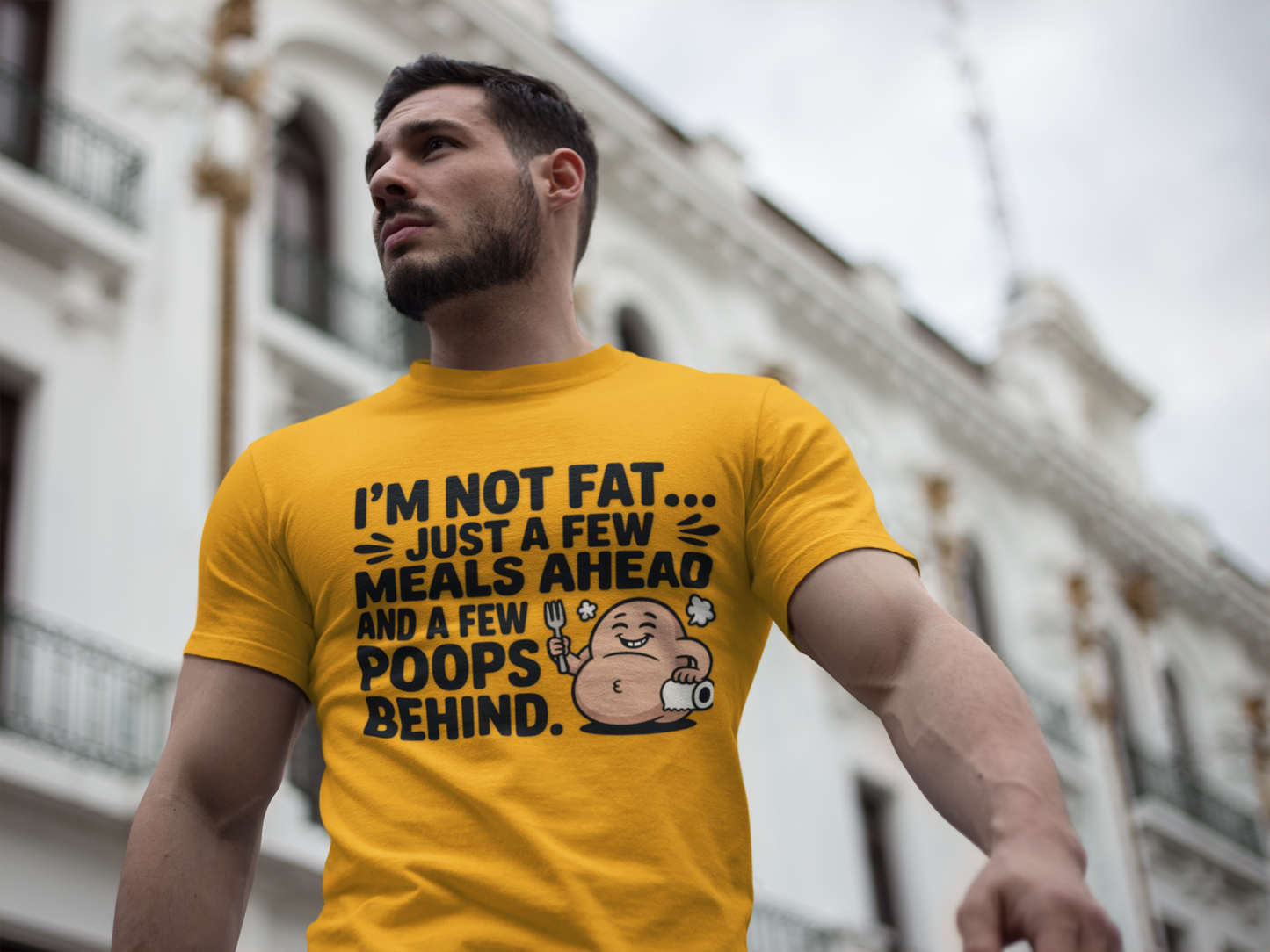 "I'M NOT FAT "Funny Moisture-Wicking Tee - Humor Shirt for Gym Goers, Gift for Fitness Lovers, Casual Wear, Workout Apparel, Comfy Activewear