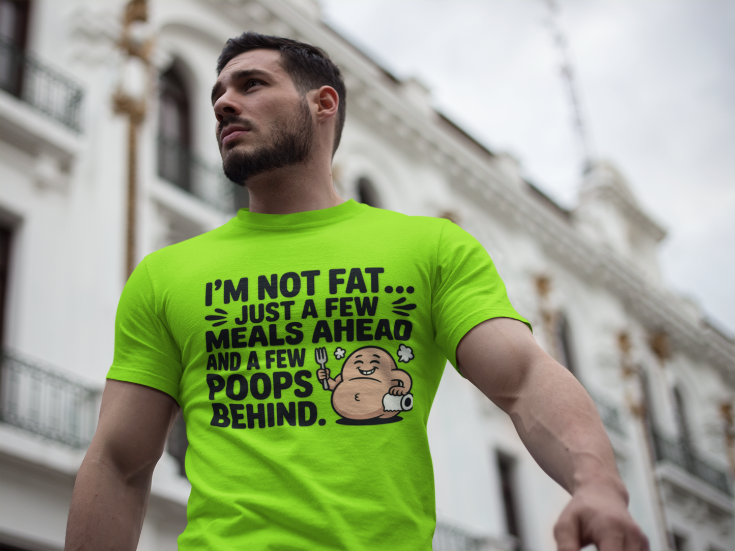 "I'M NOT FAT "Funny Moisture-Wicking Tee - Humor Shirt for Gym Goers, Gift for Fitness Lovers, Casual Wear, Workout Apparel, Comfy Activewear