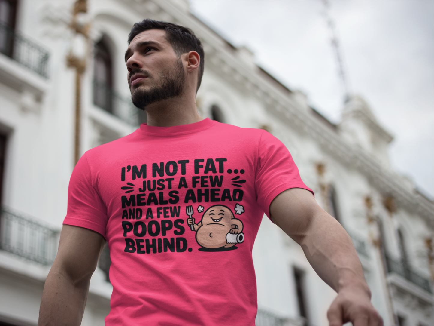 "I'M NOT FAT "Funny Moisture-Wicking Tee - Humor Shirt for Gym Goers, Gift for Fitness Lovers, Casual Wear, Workout Apparel, Comfy Activewear