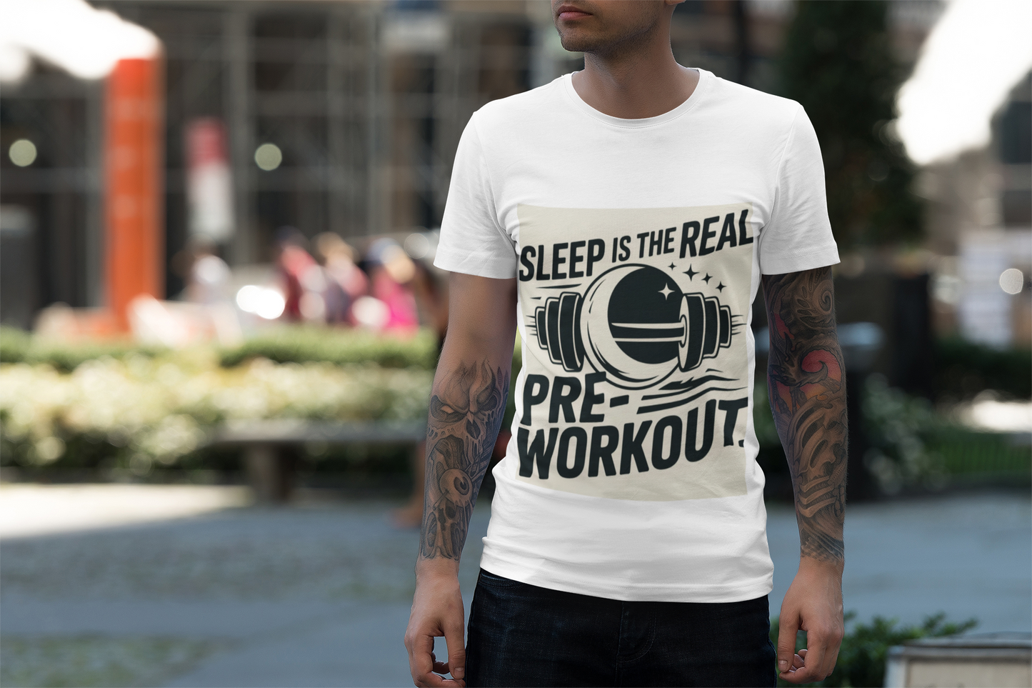 Sleep is The Real Pre-Workout with Background Unisex Zone Performance T-shirt - HustleHealthShop