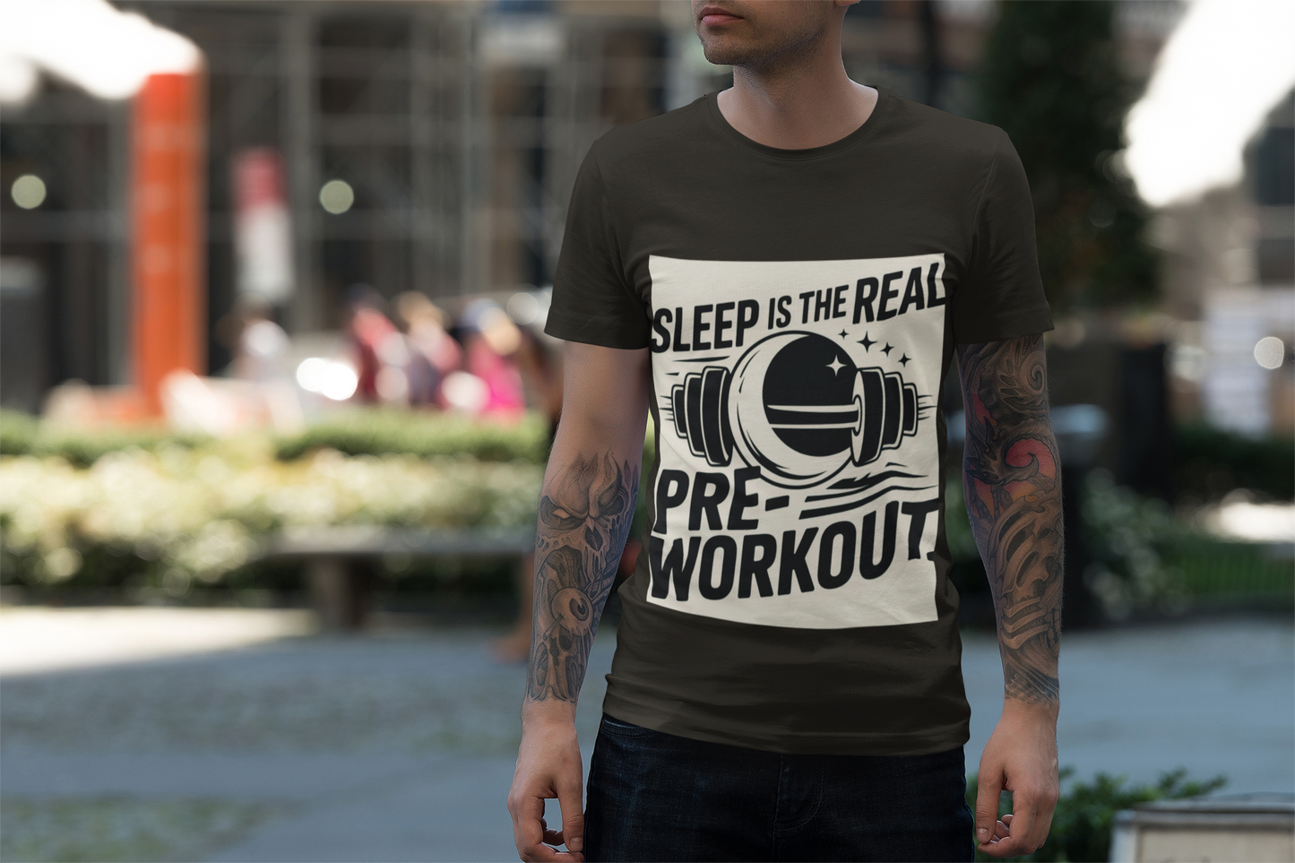 Sleep is The Real Pre-Workout with Background Unisex Zone Performance T-shirt - HustleHealthShop