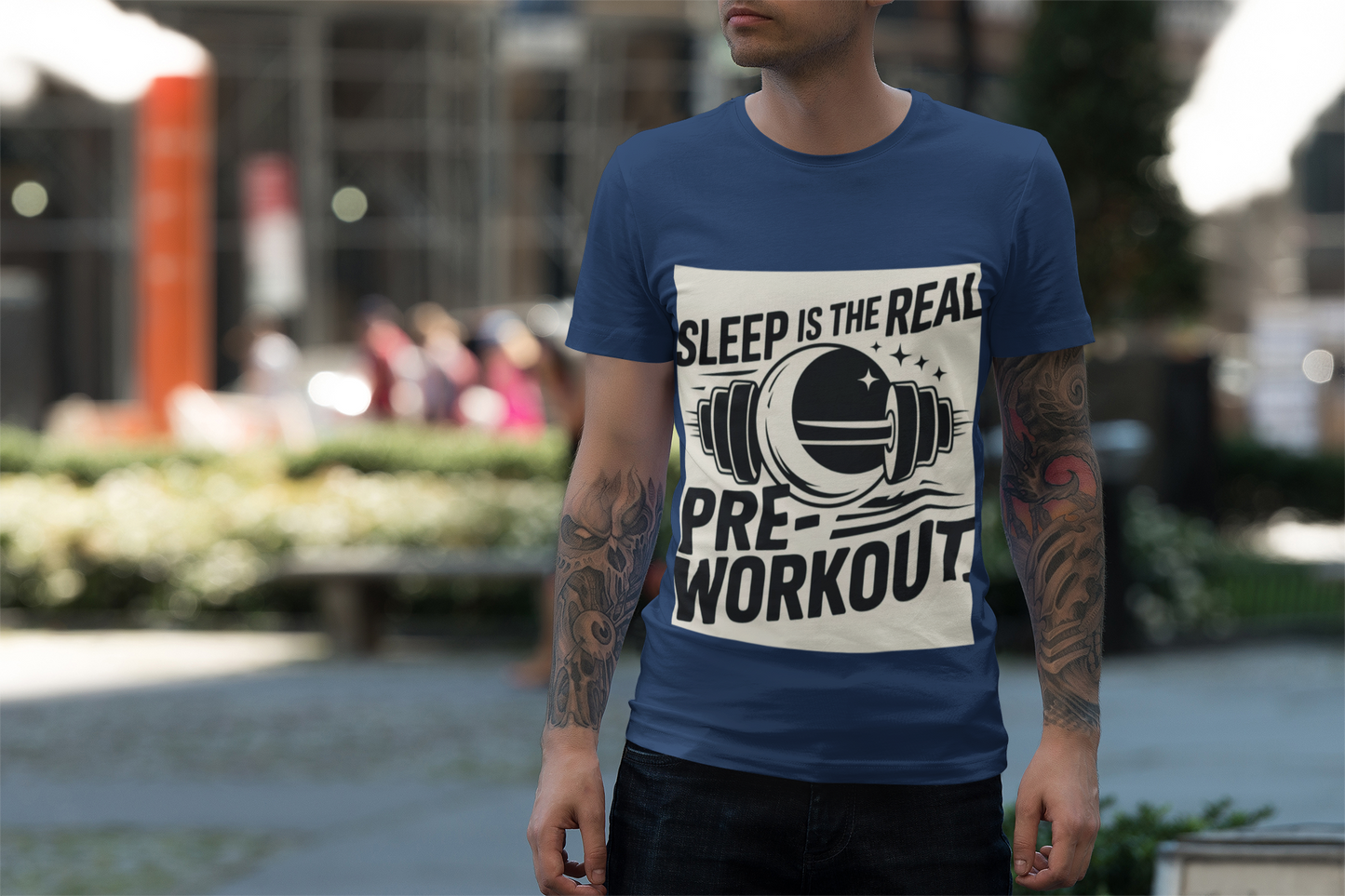 Sleep is The Real Pre-Workout with Background Unisex Zone Performance T-shirt - HustleHealthShop