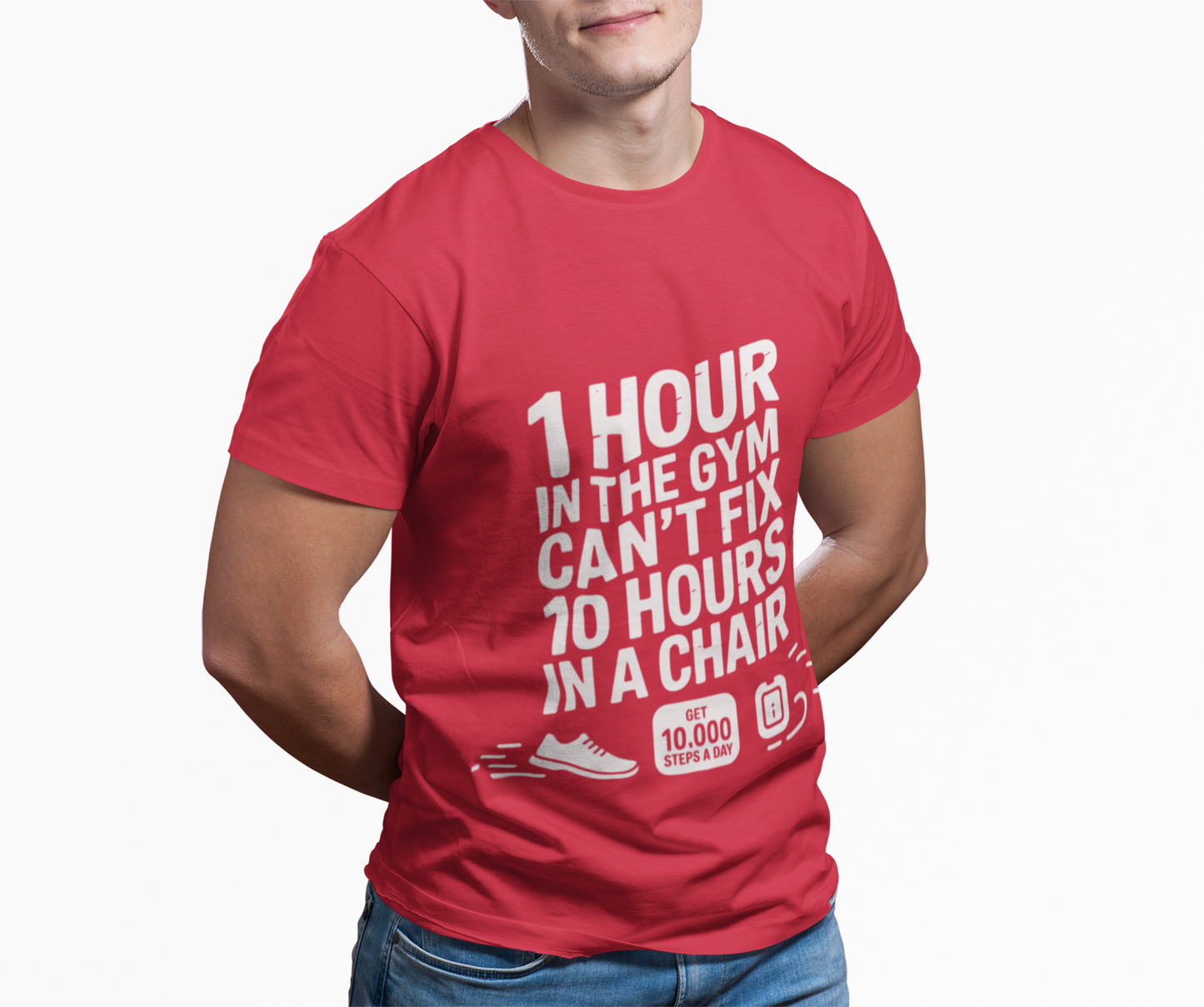 10,000 Steps Unisex Gym Motivation T-shirt - Fitness Gear, Workout Apparel, Exercise Tee, Casual Wear, Gift for Fitness Lovers - HustleHealthShop