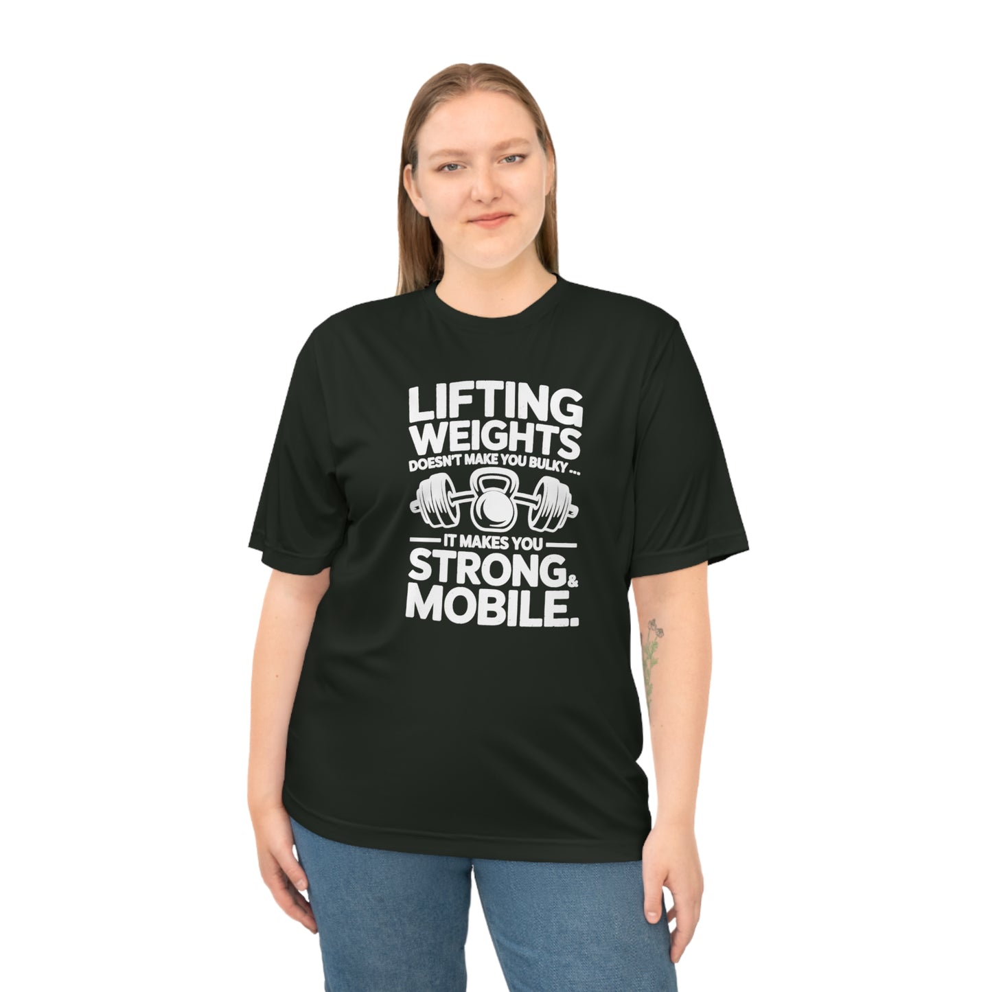 "LIFTING WEIGHTS "Unisex Performance Fitness T-shirt - Motivational Gym Wear, Workout Apparel, Gift for Gym Lovers, Lifting Tees, Active Lifestyle
