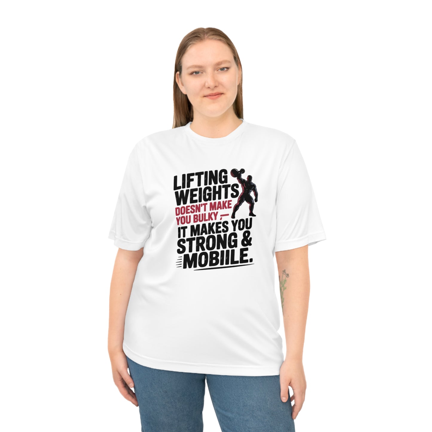 "Lifting Weights" Performance Workout T-Shirt | Gym Wear, Athleisure, Fitness Gift, Active Lifestyle, Exercise Apparel