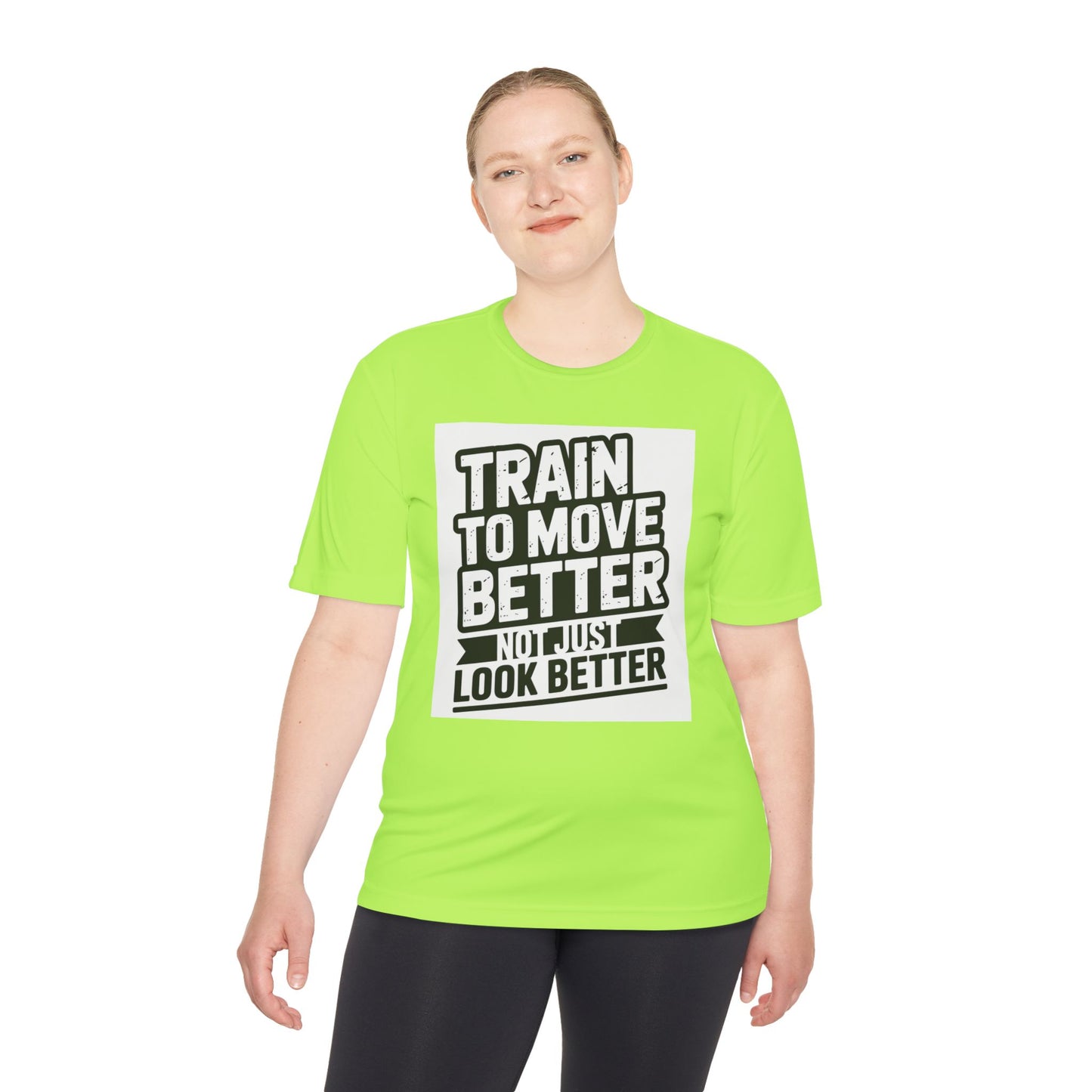 Train to Move Better Unisex Moisture Wicking Tee, Workout Shirt, Fitness Apparel, Gym Wardrobe, Motivational T-Shirt, Activewear