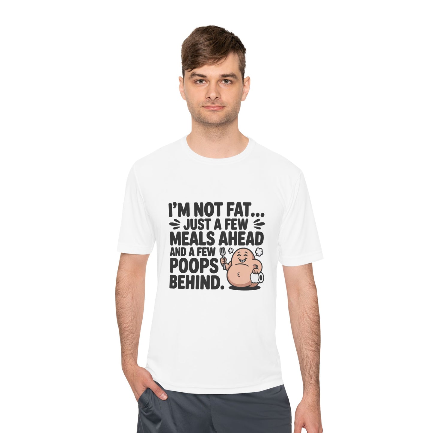 "I'M NOT FAT "Funny Moisture-Wicking Tee - Humor Shirt for Gym Goers, Gift for Fitness Lovers, Casual Wear, Workout Apparel, Comfy Activewear