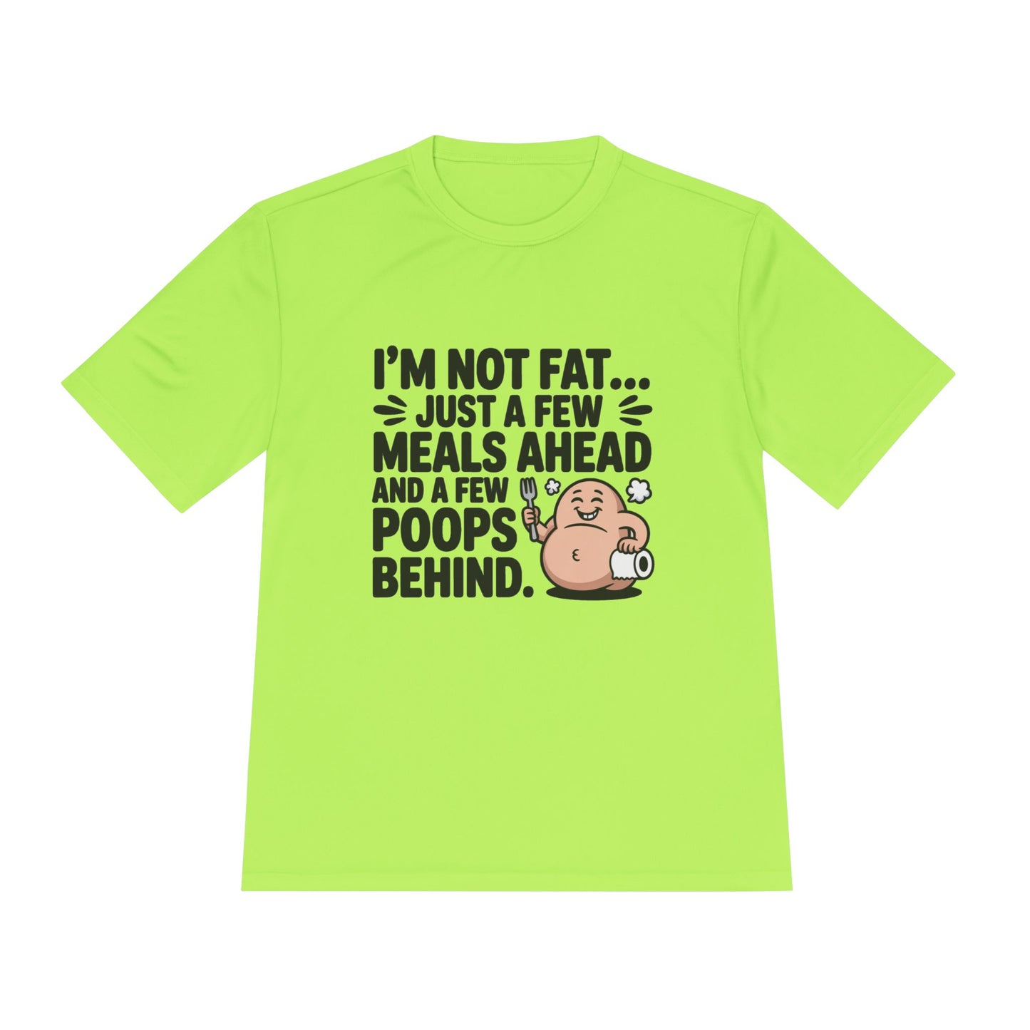 "I'M NOT FAT "Funny Moisture-Wicking Tee - Humor Shirt for Gym Goers, Gift for Fitness Lovers, Casual Wear, Workout Apparel, Comfy Activewear