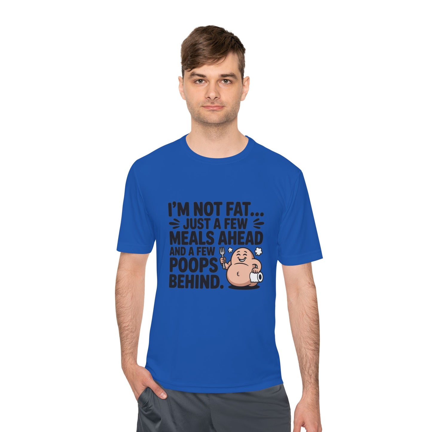 "I'M NOT FAT "Funny Moisture-Wicking Tee - Humor Shirt for Gym Goers, Gift for Fitness Lovers, Casual Wear, Workout Apparel, Comfy Activewear