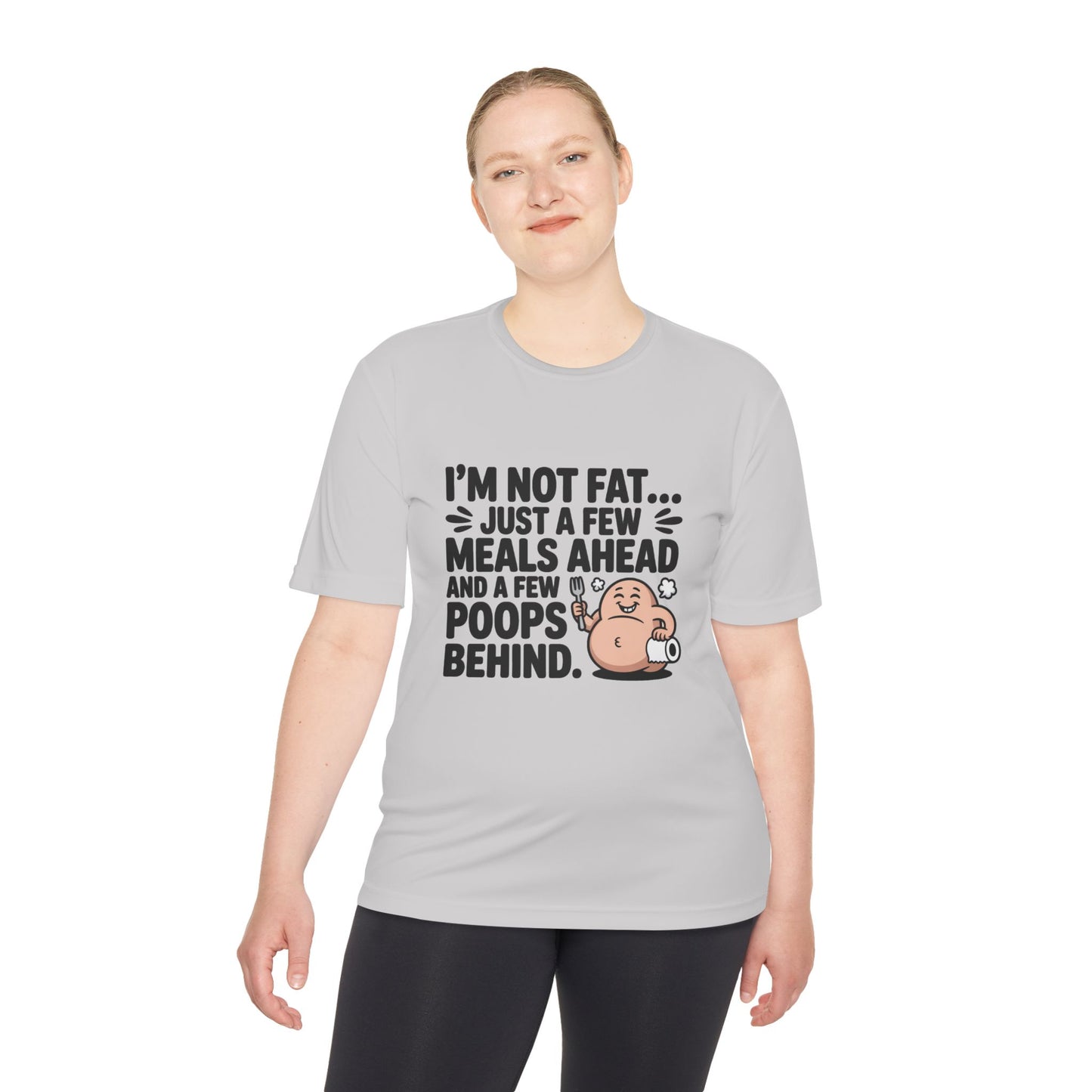 "I'M NOT FAT "Funny Moisture-Wicking Tee - Humor Shirt for Gym Goers, Gift for Fitness Lovers, Casual Wear, Workout Apparel, Comfy Activewear