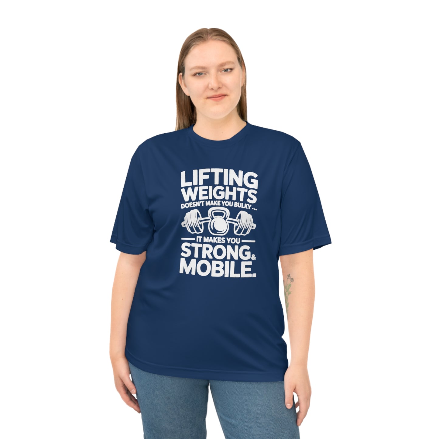 "LIFTING WEIGHTS "Unisex Performance Fitness T-shirt - Motivational Gym Wear, Workout Apparel, Gift for Gym Lovers, Lifting Tees, Active Lifestyle