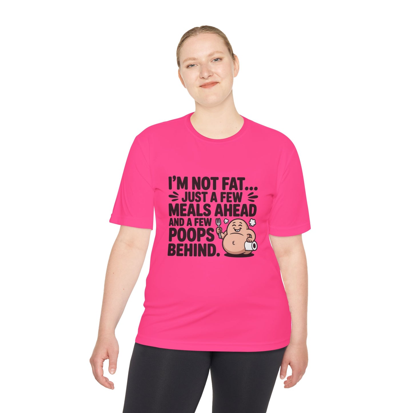 "I'M NOT FAT "Funny Moisture-Wicking Tee - Humor Shirt for Gym Goers, Gift for Fitness Lovers, Casual Wear, Workout Apparel, Comfy Activewear