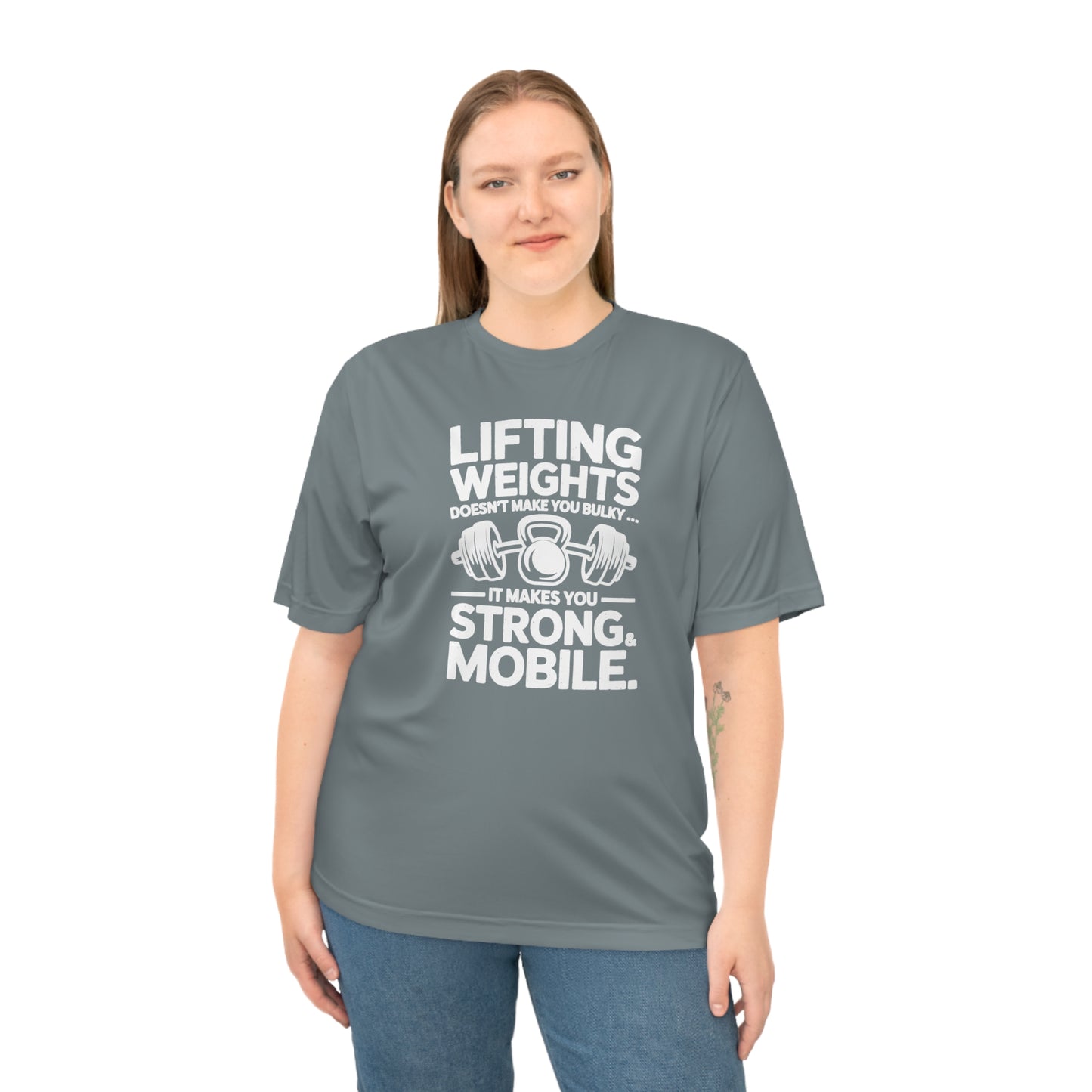 "LIFTING WEIGHTS "Unisex Performance Fitness T-shirt - Motivational Gym Wear, Workout Apparel, Gift for Gym Lovers, Lifting Tees, Active Lifestyle