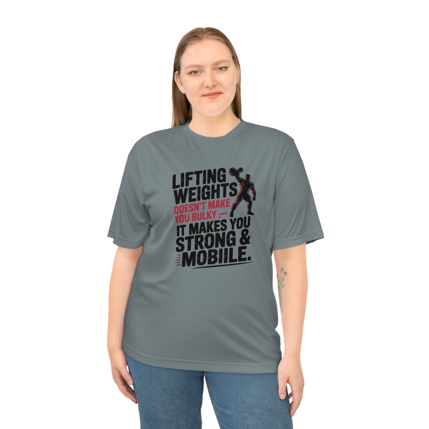 "Lifting Weights" Performance Workout T-Shirt | Gym Wear, Athleisure, Fitness Gift, Active Lifestyle, Exercise Apparel