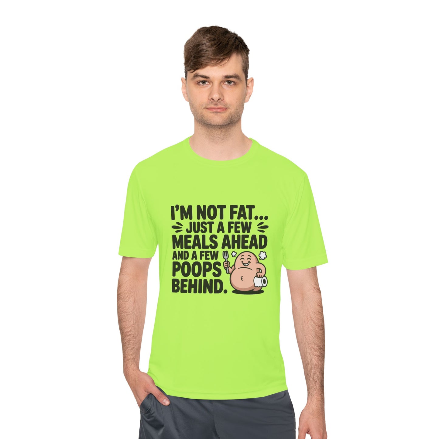 "I'M NOT FAT "Funny Moisture-Wicking Tee - Humor Shirt for Gym Goers, Gift for Fitness Lovers, Casual Wear, Workout Apparel, Comfy Activewear