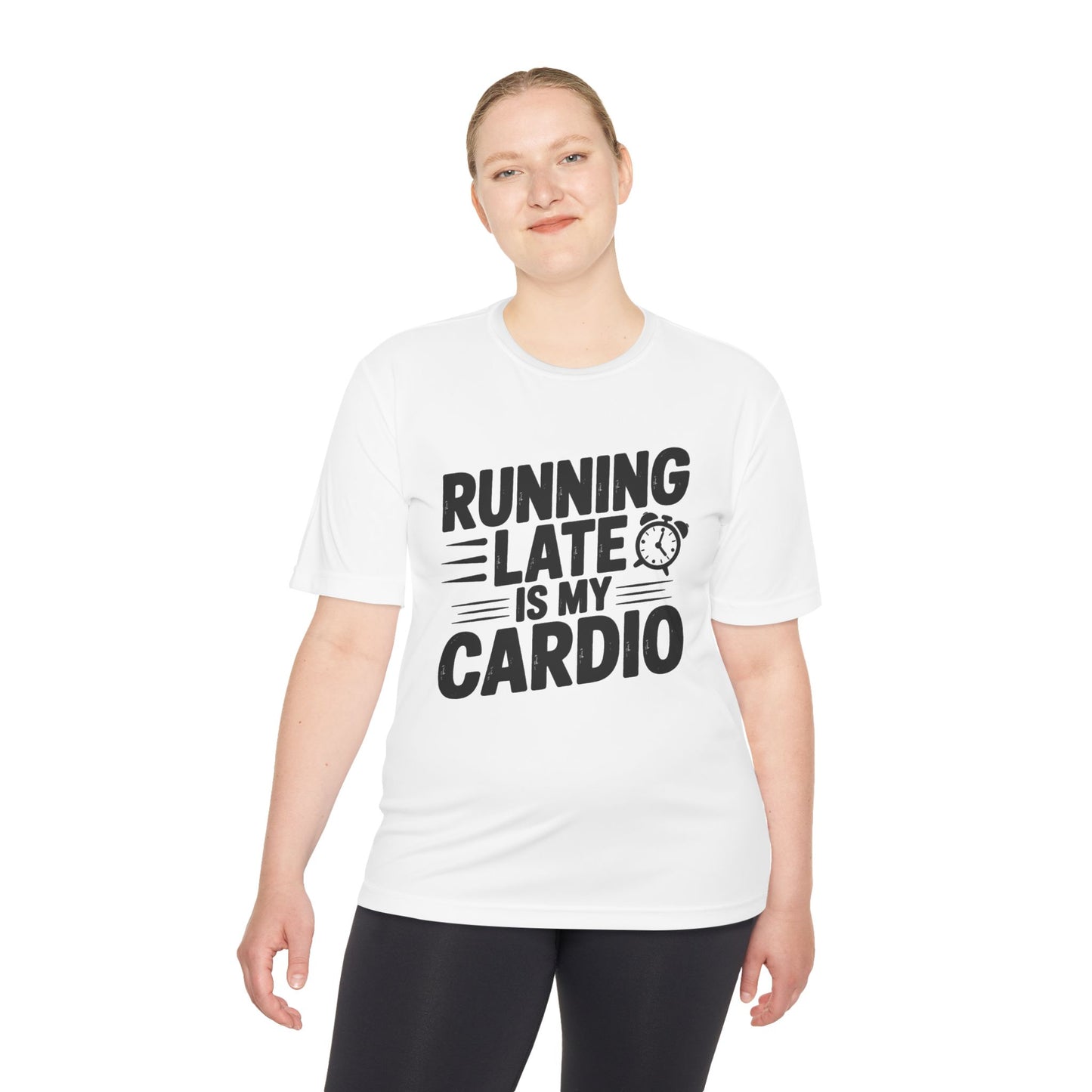 Funny Running Late Tee, Sports T-Shirt, Workout Top, Gift for Runners, Humorous Exercise Apparel