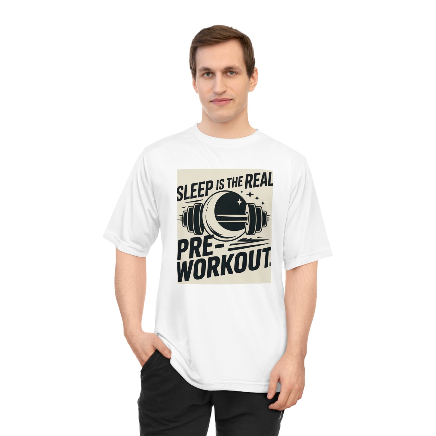 Sleep is The Real Pre-Workout with Background Unisex Zone Performance T-shirt - HustleHealthShop