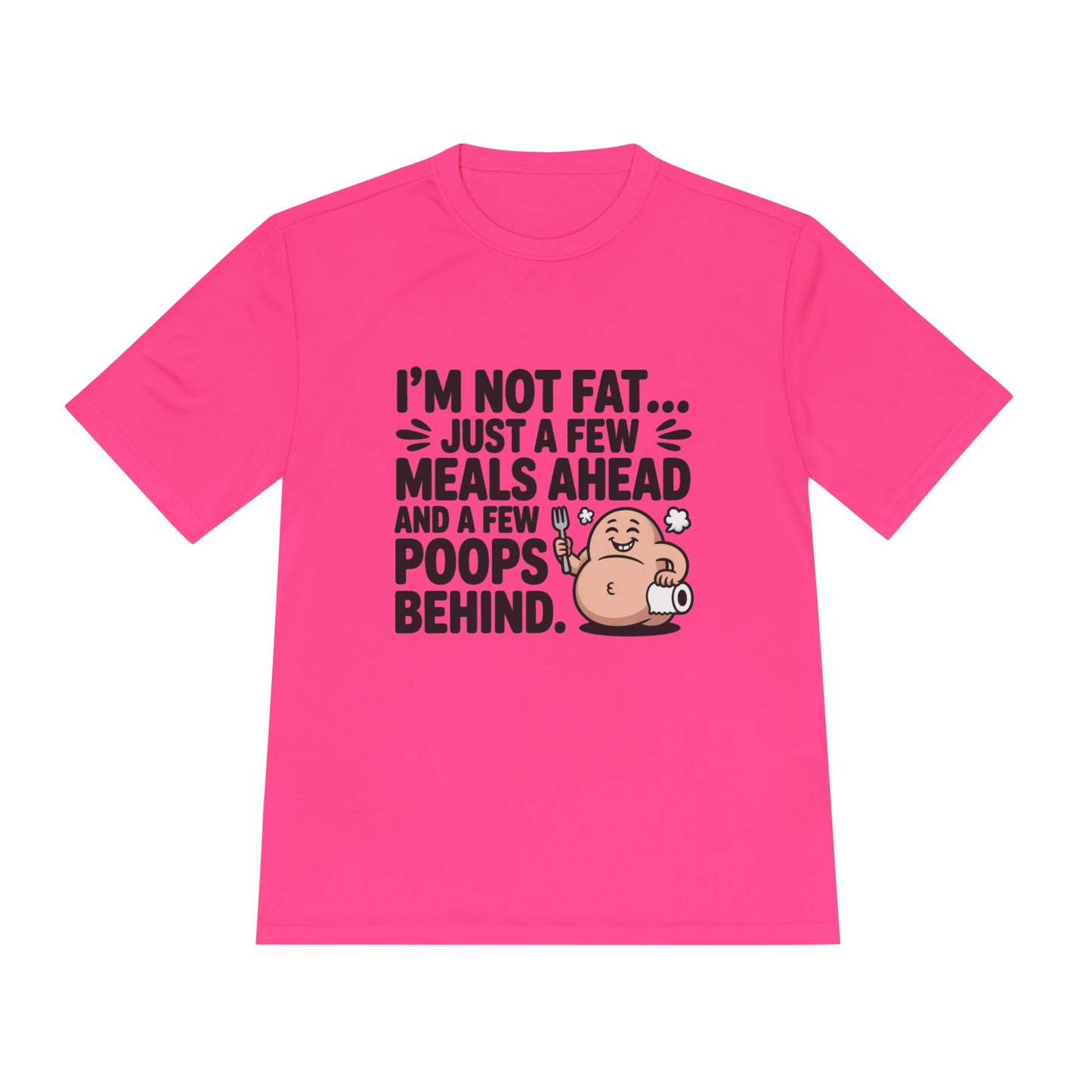 "I'M NOT FAT "Funny Moisture-Wicking Tee - Humor Shirt for Gym Goers, Gift for Fitness Lovers, Casual Wear, Workout Apparel, Comfy Activewear