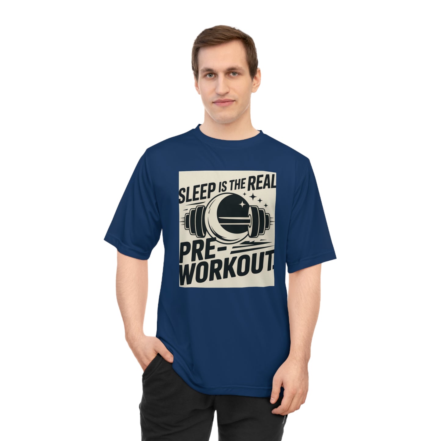 Sleep is The Real Pre-Workout with Background Unisex Zone Performance T-shirt - HustleHealthShop