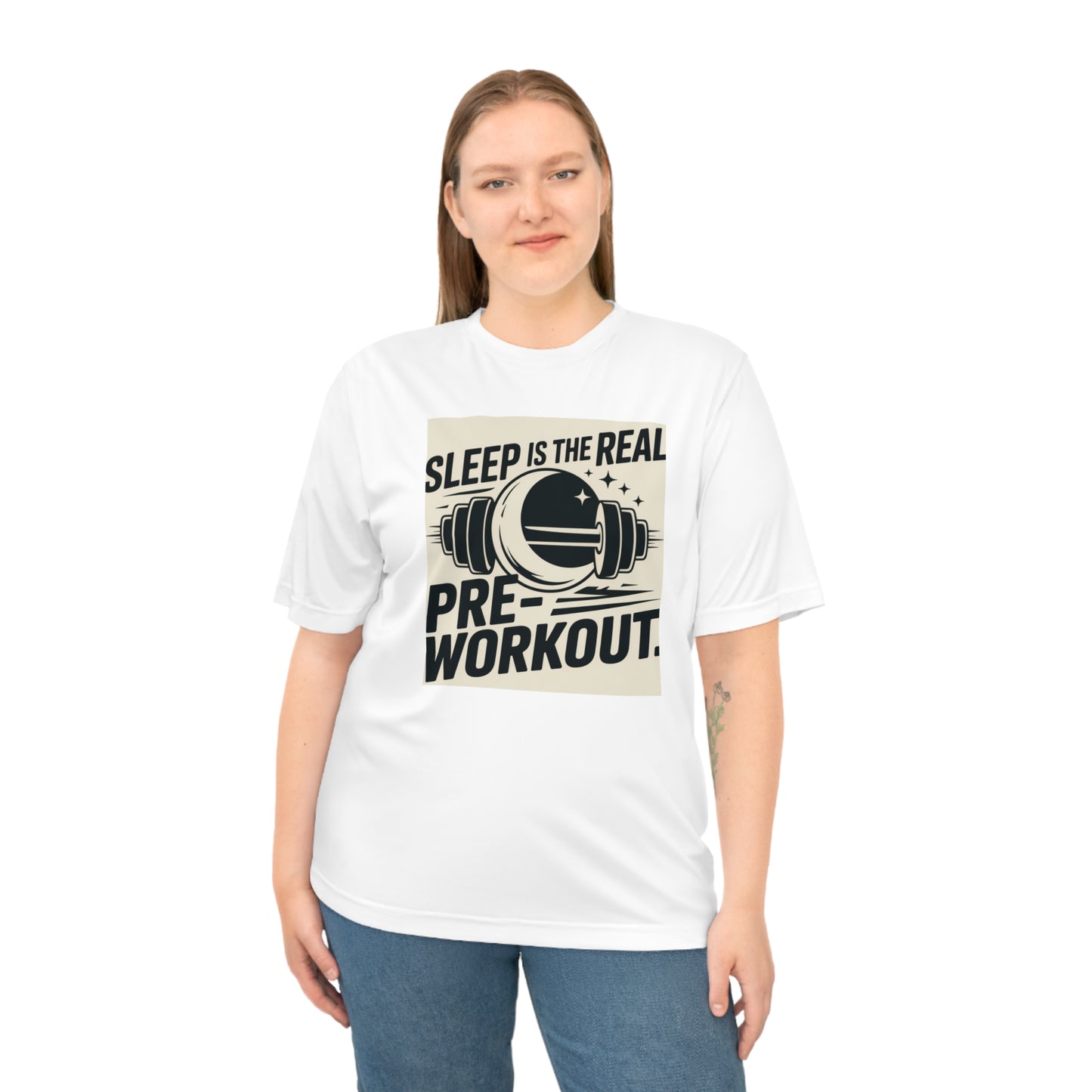 Sleep is The Real Pre-Workout with Background Unisex Zone Performance T-shirt - HustleHealthShop