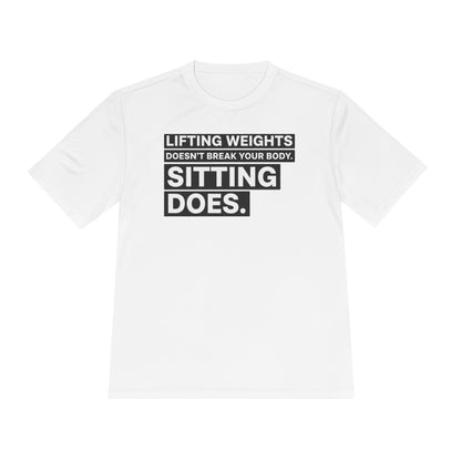 Back Pain & Strength Truth Tee – Lifting Weights Doesn’t Break Your Body, Sitting Does (For Beginners) - HustleHealthShop